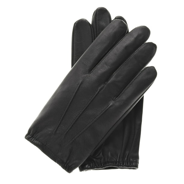 Men/'s Leather Police Top Quality Soft Genuine Real Driving Gloves Unlined Black